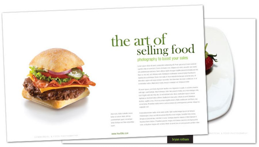 Commercial Photographer Food Photographer Half Fold Brochure Design Layout